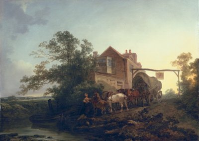 Wagen vor einem Gasthaus von Philippe Jacques de Loutherbourg